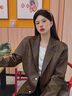RHUDE FOG品牌女裝皮衣西裝外套女2025春秋新款時尚通勤寬松韓系復(fù)古高級感 棕色 M 曬單實拍圖