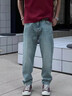 潮牌刺繡牛仔褲男2025春秋新款美式潮牌寬松直筒褲百搭哈倫長(cháng)褲子 16055淺藍 29 建議121-130斤 曬單實(shí)拍圖