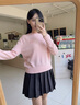 Teenie Weenie小熊女裝毛針織衫2025年秋季休閑寬松舒適毛衣 粉色 L 曬單實拍圖