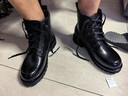 強人男靴3515馬丁靴頭層牛皮戶(hù)外皮靴工裝靴 固特異男靴 黑色 44碼 曬單實(shí)拍圖