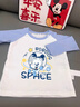 巴布豆寶寶衣服男童套裝小童洋氣可愛兩件套純棉親膚打底衫上衣百搭童裝 白拼藍(lán) 懸浮巴布+藍(lán) 黃圈巴布x 120 曬單實(shí)拍圖
