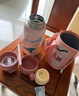 FGA富光兒童保溫杯316不銹鋼帶吸管水壺學(xué)生寶寶喝水杯雙蓋杯子粉 曬單實(shí)拍圖