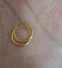 中國黃金（CHINA GOLD）光圈耳環(huán)足金素圈女款耳釘養耳洞耳飾七夕情人節禮物送女友老婆 光圈耳環(huán) 【一對】約1g 曬單實(shí)拍圖