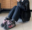 斐樂(lè )（FILA）定制 舒適百搭甜美自由風(fēng)甜酷風(fēng)個(gè)性小眾嘻哈蘿卜鞋防滑耐磨 黑粉色 36 曬單實(shí)拍圖