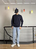 哈吉斯（HAZZYS）男裝 春秋款休閑衣服男上衣棉彈長袖套頭衛(wèi)衣男ABTZE0CCX32 深藏青色DN XL （180/100A 50） 曬單實拍圖