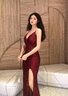 古歐冠絕美紅色晚禮服女2025新款氣質(zhì)名媛輕奢小眾高端高級感性感魚尾裙 酒紅色 XL 優(yōu)質(zhì)彈力版 曬單實拍圖