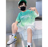 男童2025新款男童夏季短袖短褲運(yùn)動服套裝帥氣時髦兩件套網(wǎng)紅炸街 綠色 150 曬單實(shí)拍圖