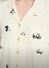 三福女秋季柔軟透氣開(kāi)扣套裝 簡(jiǎn)約熊貓圖案寬松家居服女503371 米色滿(mǎn)印 M 曬單實(shí)拍圖