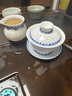 瓷都窯火景德鎮(zhèn)玲瓏瓷蓋碗茶杯不燙手家用中式陶瓷三才茶碗手繪青花瓷禮盒 蓮心福語【玲瓏】蓋碗禮盒裝 曬單實拍圖