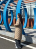 波司登25年秋女長(zhǎng)款90鵝絨極簡(jiǎn)小香風(fēng)菱形格羽絨服外套B250134188 曬單實(shí)拍圖