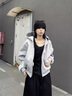 牧唯美式重磅開(kāi)衫連帽衛(wèi)衣男春秋季新潮牌短款廓形立體設(shè)計(jì)感上衣外套 XW203灰色 XL [建議130-150斤] 曬單實(shí)拍圖