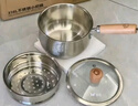 雙槍（Suncha）奶鍋316L不銹鋼嬰兒寶寶輔食小奶鍋湯鍋雪平蒸鍋加厚帶蒸籠 18cm 曬單實(shí)拍圖