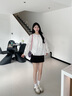 森馬（Semir）長袖襯衫女流蘇刺繡波西米亞風(fēng)2025秋新款白色寬松燈籠袖襯衣 白色調(diào)00311 S 曬單實(shí)拍圖