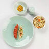 蘇氏陶瓷 SUSHI CERAMICS 青瓷釉陶瓷盤(pán)花開(kāi)富貴湯盤(pán)子4件套裝餐具 曬單實(shí)拍圖