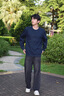 哈吉斯（HAZZYS）男裝 春秋季大logo長(zhǎng)袖衣服休閑男上衣圓領(lǐng)衛(wèi)衣男ABTZE0CCF02 藏青色NV XL （180/100A 50） 曬單實(shí)拍圖