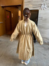 波司登（BOSIDENG）輕薄鵝絨羽絨服女中長(cháng)90絨收腰顯瘦商務(wù)通勤保暖連帽外套 淡栗摩卡7583 M 165/88A 曬單實(shí)拍圖