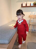 優(yōu)奇嬰兒衣服春秋款紅色純棉分體套裝秋季周歲寶寶禮服兩件套秋衣秋褲 紅色 90 曬單實(shí)拍圖