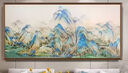 嘉際新中式千里江山圖橫款手繪油畫玄關(guān)裝飾畫青綠山水客廳壁 A款 黑色畫框+定制尺寸 曬單實(shí)拍圖