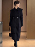 勤度女士有腰帶的羽絨服長(cháng)款90白鴨絨中女款冬季翻領(lǐng)拼接收腰外套大衣 黑色長(cháng).款 L 曬單實(shí)拍圖