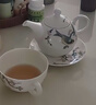 金嵐玉 家用唐山骨瓷茶壺咖啡杯壺一杯一壺歐式包金子母壺單人水杯壺 青雀之喜-子母壺 1個 曬單實拍圖