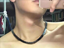 逐青黑色三角項鏈男女潮流小眾鎖骨鏈男士個性不掉色頸鏈女生情侶項鏈 黑石項鏈45cm 曬單實拍圖
