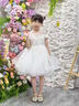思妙星公主裙女童高端禮服花童婚禮小女孩禮服兒童主持人鋼琴演奏演出服 白色短款 130 曬單實拍圖