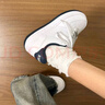 KAPPA卡帕背靠背女鞋秋季透氣小白鞋子女板鞋新款情侶鞋百搭休閑運動鞋 經(jīng)典白/海昌藍(lán) 41 曬單實拍圖