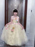 思妙星高端兒童晚禮服公主裙小女孩花童婚禮女童主持人婚紗鋼琴演出服夏 香檳色 160 曬單實(shí)拍圖
