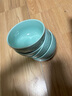 蘇氏陶瓷（SUSHI CERAMICS）青瓷釉陶瓷碗花開富貴米飯碗湯碗6件套裝餐具 曬單實(shí)拍圖