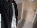 閎風(fēng)潮牌長(cháng)袖襯衫男春夏秋季韓版痞帥純色上衣服日系休閑男生襯衣外套 黑色1 XL 曬單實(shí)拍圖