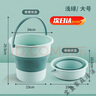 折疊水桶 車(chē)載加厚塑料桶 便攜洗車(chē)泡腳桶 戶外釣魚(yú)桶 【16.8L】大號(hào)淺綠34*29.5*23cm 曬單實(shí)拍圖