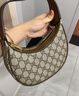 古馳（GUCCI）女包女士半月造型手袋腋下包斜挎包 米色+色8563 色8563 曬單實(shí)拍圖