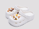 名創(chuàng  )優(yōu)品（MINISO）洞洞鞋男女夏季外穿涼鞋防滑厚底踩屎感包頭涼拖鞋 白色+海洋星星 曬單實(shí)拍圖