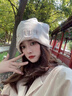 飛鷹城堡產(chǎn)后月子帽女針織帽孕婦早春2025毛線帽孕媽媽出院防風(fēng)包頭帽堆堆 【米白】針織堆堆帽 均碼 55-60cm（一般都能戴） 曬單實(shí)拍圖