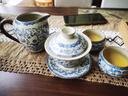 不拙三才蓋碗防燙茶具帶把分茶器帶茶漏過(guò)濾網(wǎng)青花瓷汝窯蓮蓋碗三件套 曬單實(shí)拍圖