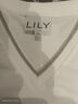 LILY2025春新款女裝簡約假兩件V領(lǐng)正肩寬松休閑百搭白色短袖T恤 601白色 M 曬單實拍圖