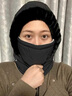 冬季保暖雷鋒帽子男女護耳加絨加厚防寒圍脖面罩一體式防風(fēng)騎行帽 米白色【加絨加厚】 曬單實(shí)拍圖
