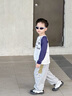 巴帝巴帝秋季新款嬰幼兒男童衛(wèi)褲束腳運(yùn)動寬松休閑舒適百搭 花灰 120 曬單實(shí)拍圖