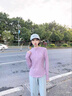 陶芙（taofu）防曬運動(dòng)服套裝女夏季專(zhuān)業(yè)健身速干皮膚衣戶(hù)外公路自行車(chē)騎行裝備 粉紫色兩件套（灰褲） S 曬單實(shí)拍圖