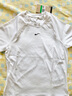 耐克(NIKE)春夏女短袖T恤 速干透氣 運動(dòng)休閑 緊身衣FV7843-100 白XL 曬單實(shí)拍圖