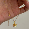 周大福鏤空爆閃方糖星星足金黃金項(xiàng)鏈(工費(fèi)420)45cm 約4g EOF1675七夕 曬單實(shí)拍圖