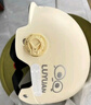 綠源（Luyuan）電動(dòng)車(chē)頭盔電瓶車(chē)3c認證摩托車(chē)頭盔女男通用四季盔半盔防曬安全帽 卡其色-大眼精靈-透明短鏡 【不帶護耳】 曬單實(shí)拍圖