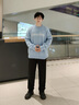 Calvin KleinJeans25秋季新款男士休閑美式風ck字母提花寬松針織毛衣4RD306G C12-天空藍 S 曬單實拍圖
