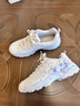 斯凱奇（Skechers）女鞋秋冬熊貓鞋厚底增高老爹耐磨休閑鞋熊貓鞋150530 自然色/淺藍色/NTLB 38 曬單實拍圖