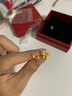 周六福（ZLF）七夕禮物 黃金耳飾女款足金曳光系列愛(ài)心蝴蝶結(jié)耳釘少女漫舞 計(jì)價(jià) 2.08g 曬單實(shí)拍圖