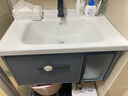 燁賜小戶型太空鋁智能浴室柜陶瓷一體洗臉盆柜組合衛(wèi)生間洗手盆洗漱臺 陶瓷盆：單吊柜 70cm 贈(龍頭+下水五金全套配件) 曬單實拍圖