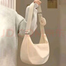 鉑吶苓 ins風(fēng)大容量帆布包女夏森系休閑尼龍防水單肩包大學(xué)生上課斜挎包 大容量帆布包【米白色】+小包 曬單實(shí)拍圖
