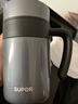 蘇泊爾（SUPOR）保溫杯男士316L不銹鋼水杯帶手柄泡茶杯辦公大容量保冷杯子禮物 隕石灰-【顯溫款】600ml 曬單實(shí)拍圖