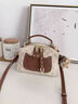CharisKitty包包女包2025年新款斜挎包通勤波士頓枕頭包生日圣誕節禮物送女生 米白咖Milk white coffee 曬單實(shí)拍圖