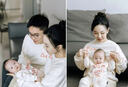 G. DUCKKIDS小黃鴨親子裝一家三口小月齡百天照周歲嬰兒連體衣爬服母女母子?jì)?杏色(不加絨) 90 童裝(ME) 曬單實(shí)拍圖